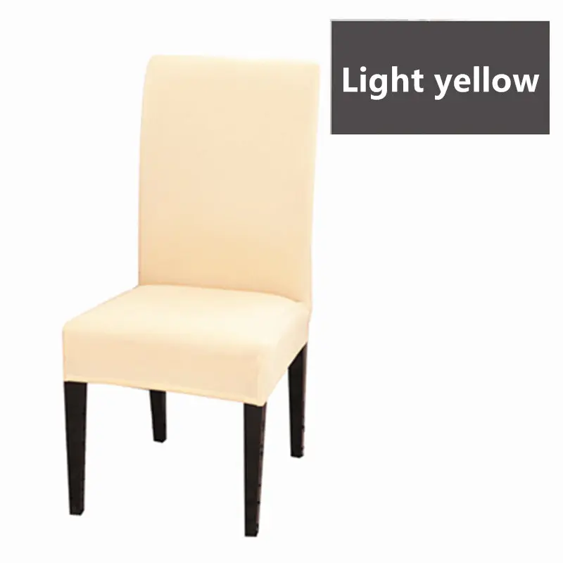 Light Yellow 20 цветов чехол для кресла спандекс стрейч эластичные Чехлы сплошной цвет чехлы на стулья для столовой кухни свадьбы банкета отеля - Цвет: Light Yellow