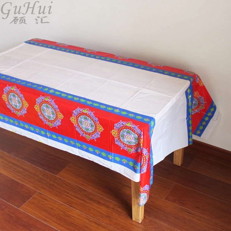 5Pcs 108X180cm Plastic Table Cloth Eid Rozah Festival Arabic Muslims Ramadan For Event Party Dining Decor Supplies Disposable | Дом и сад