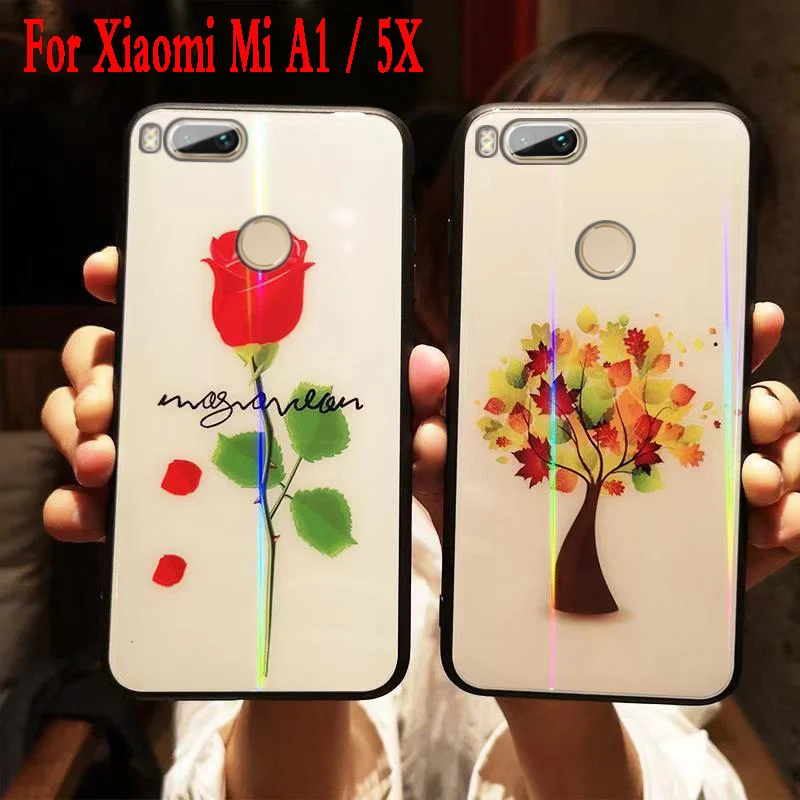 Для xiaomi mi a1 роскошный чехол из закаленного стекла с мультяшным рисунком мягкий