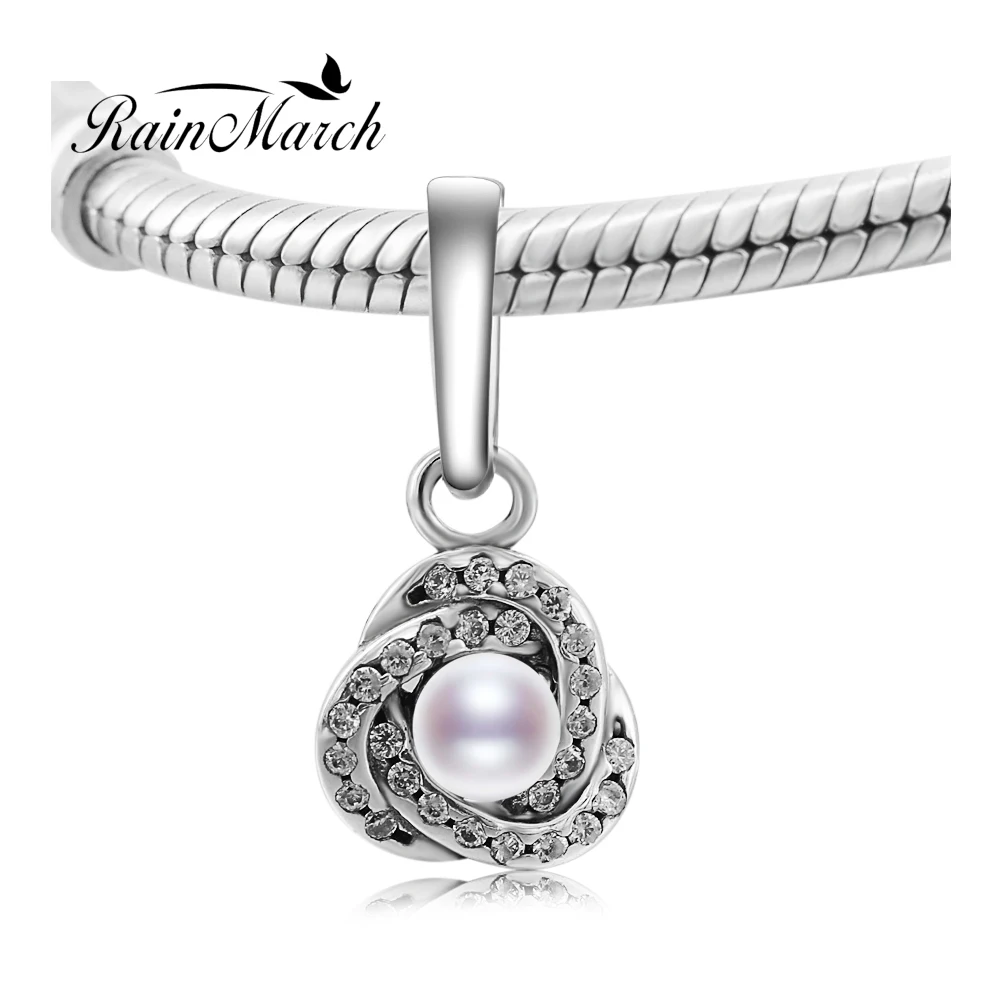 Браслеты Pandora с сердечком и жемчугом подлинные подвески из 100% стерлингового
