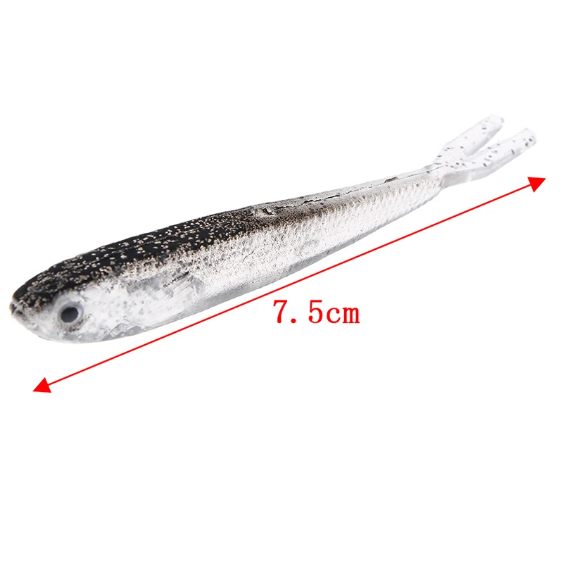 

10Pcs Soft Silicone Fishing Lure Minnow Saltwater Freshwater Worms Wobblers Silicone Artificial Bait Bass Tackle Jigs 2.2g 8cm