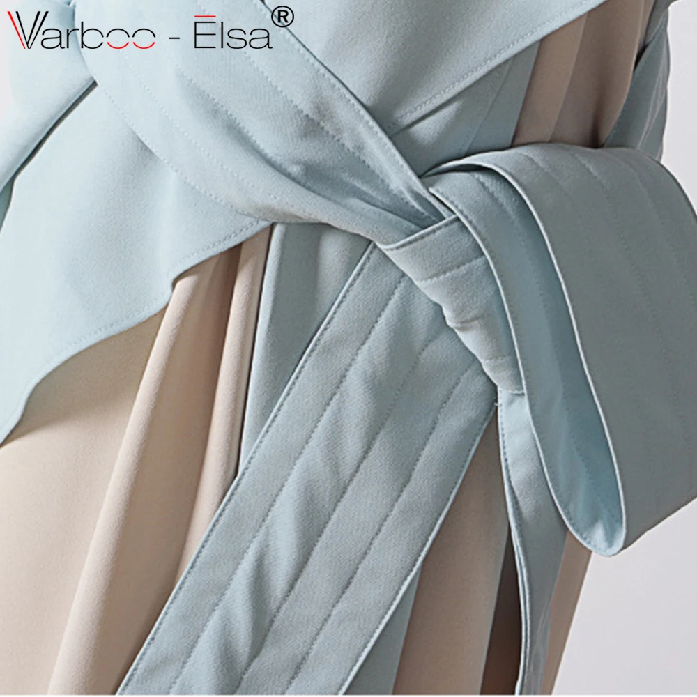 VARBOO_ELSA шифоновое длинное платье женские Круглая горловина с рукавами летучая