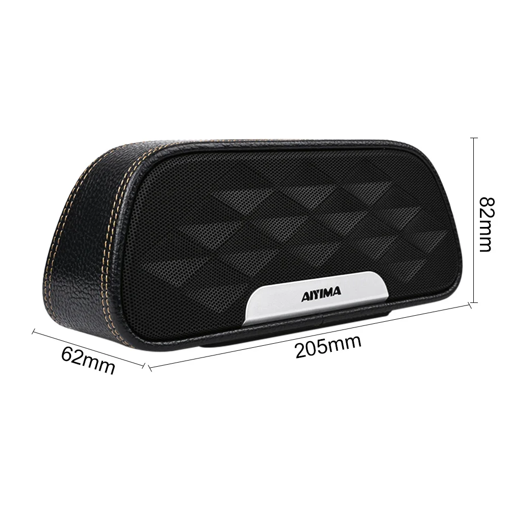 AIYIMA Bluetooth 4 2 портативный аудио стерео кожаный динамик 2x6 Вт полный спектр колонки