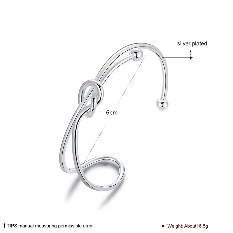 LSB289 New Fashion Silver Knot Open Adjustable Thin Bracelet &amp Bangle Women Jewelry Hot Female Gift Simple Designer Bijoux Items |