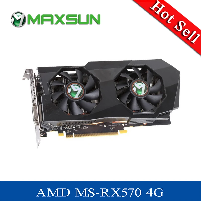 Maxsun rx570 4 ГБ видео карты 7000 мГц GDDR5 256bit HDMI + DVI * 3 DP PCI X16 0 2048 единиц 150 Вт видеокарты 8pin