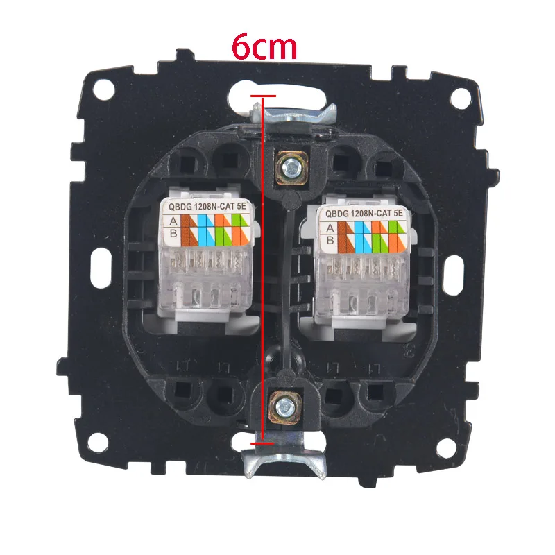 Телефонная розетка желто зеленого цвета RJ45 + евро настенные данные с гнездом для