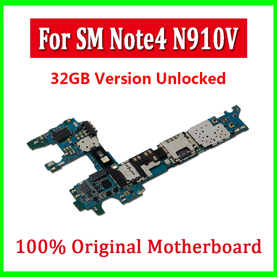 100% оригинальная разблокированная материнская плата для Samsung Galaxy Note 4 N910V полная