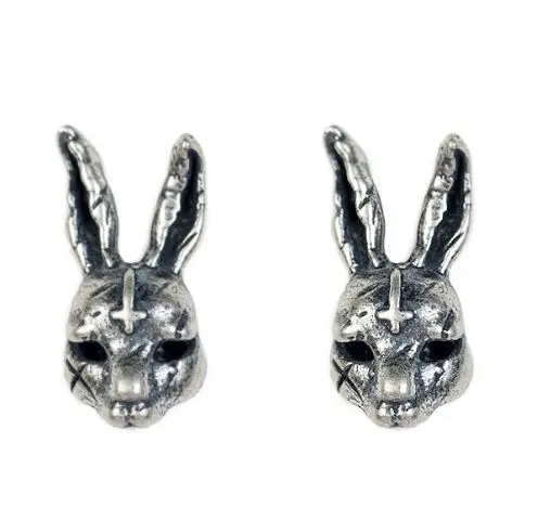 Серьги гвоздики Regalrock в виде кроликов Симпатичные готические кресты заячьи