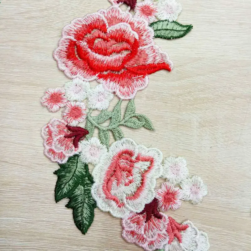 DIY одежды патч 1 шт./2 шт. для джинсовые эмблемы сумки пришить на вышивку стикер для рукоделия розы аксессуары для одежды аппликация