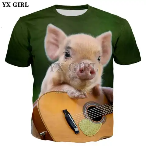 Футболка YX GIRL с 3D-принтом свиньи для мужчин и женщин, модная Повседневная рубашка с забавным 3D-принтом животных, лето 2018