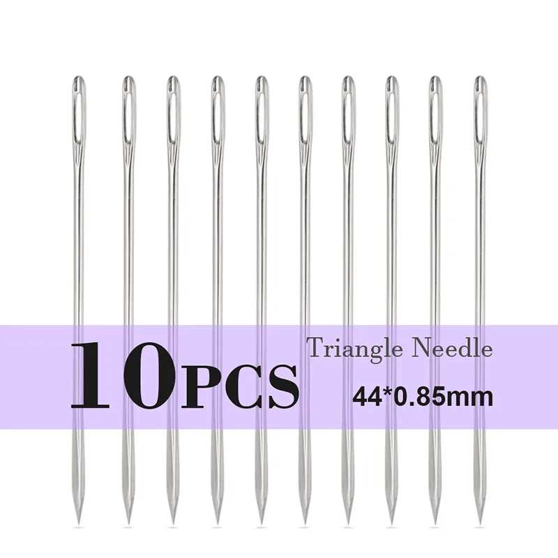 Triangle Small 10PCS Ручная работа, высокое качество, товары для дома, рукоделие, швейная кожа, игла, нержавеющая сталь, шпильки, ручная круглая призма, головка, тупой пинт - Цвет: Triangle Small 10PCS