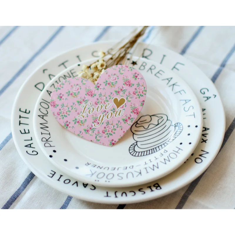 100 шт./пакет подарочные открытки в форме сердца Свадебная коробка настольные