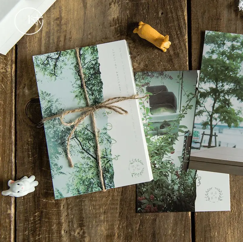 30 листов/набор Новинка Зеленый пейзаж Фотография открытка поздравительная открытка с сообщением подарок на день рождения