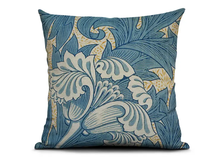 Sweetenlife Plant&Animals Pattern Chair Cushion 20in X 20in Retro Pillow Cover Light Linen Material Throw Pillow Case Wholesale