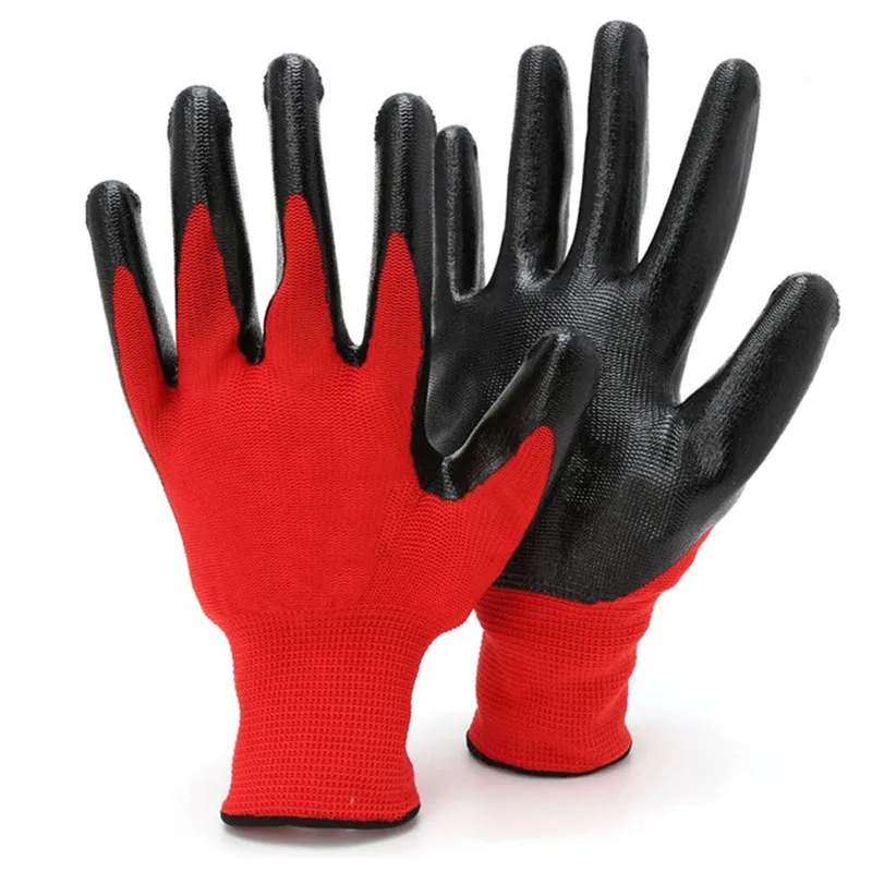 

Imixlot Red Yarn Nylon Work Gloves Security Protection Gloves Driver Workers Wear Resisting Gloves Mechanic Work Gloves