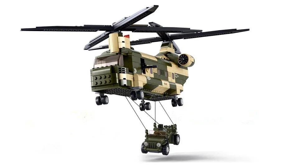 Военные воздушные силы вертолет транспорт CH-47 строительные блоки playmobil