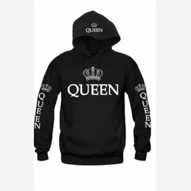 BKLD 2018 Autumn 3Colors King Queen Printed Hoodies Women Men Sweatshirt Lovers couples hoodie Hooded sweatshirt Casual Pullover | Женская