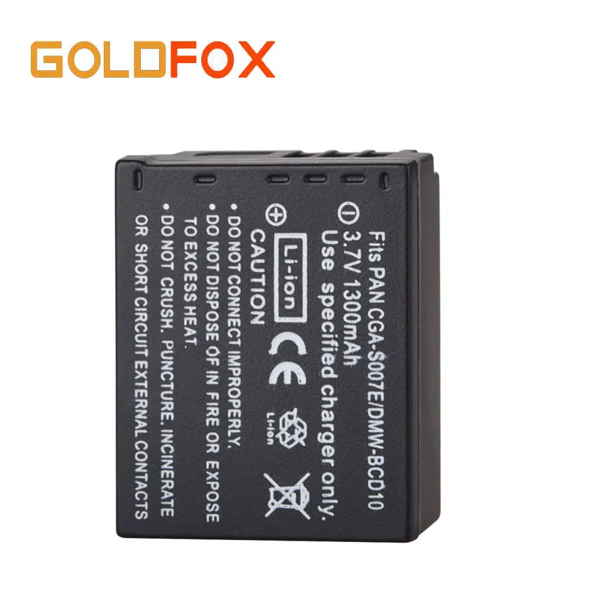 Аккумулятор для фотоаппарата Panasonic Lumix DMC TZ1 TZ2 TZ3 TZ4 TZ5 TZ50 TZ15 1300 мАч|battery cga-s007e|camera