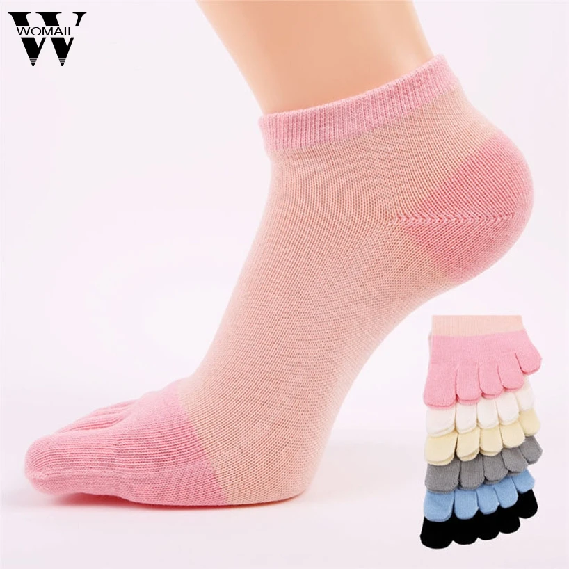 WOMAIL Fashion для женщин милые носки с пальцами противоскользящие хлопковые модные