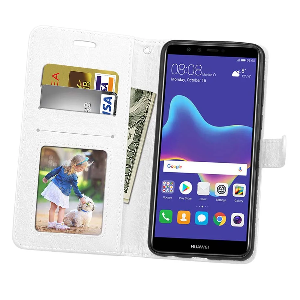 Чехол-Кошелек для huawei Y9 2018 Enjoy 8 Plus чехол из искусственной кожи Honor 10 Lite P Smart 2019