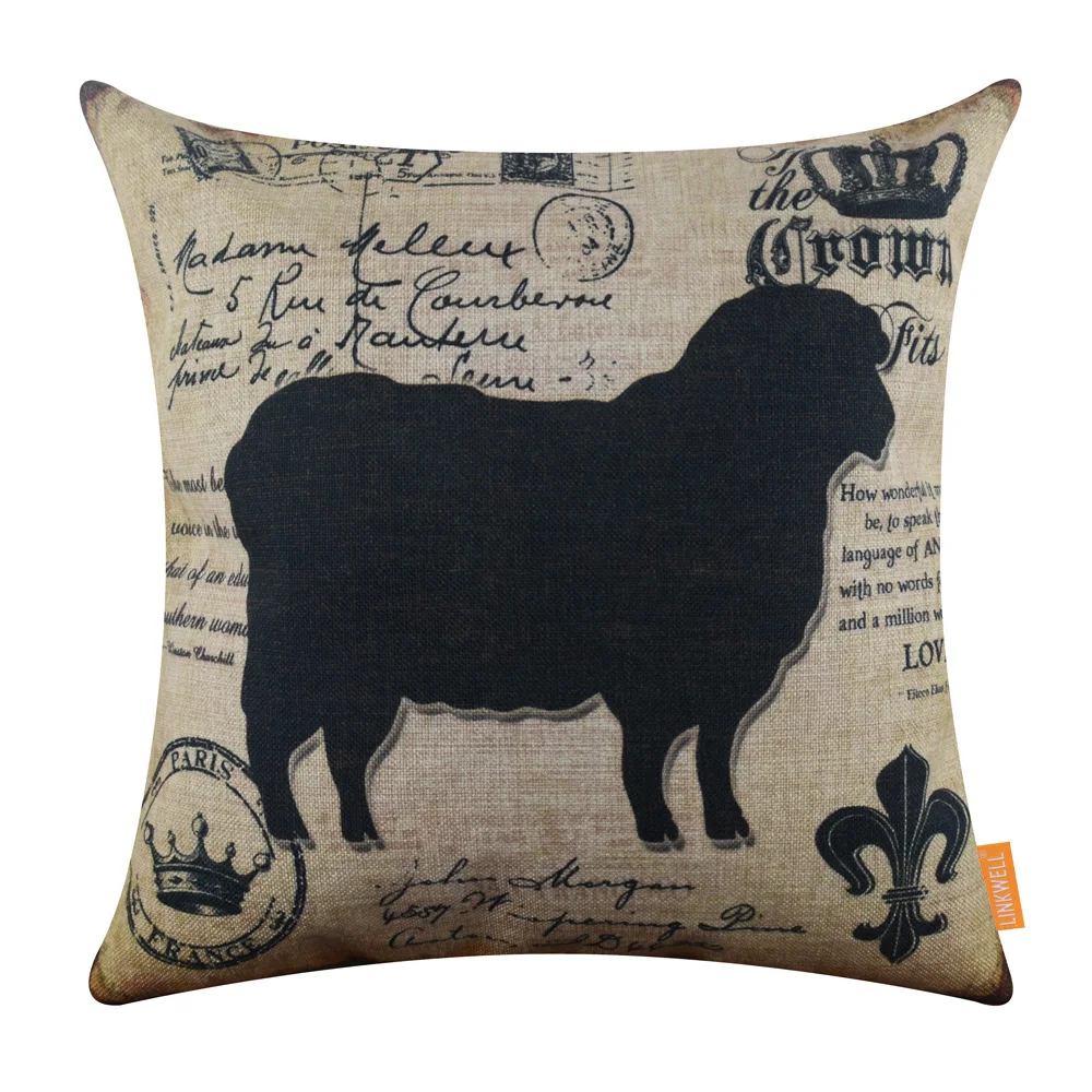 LINKWELL 45x45 см Американский Сельский ферма Черное молоко корова овца свинья петуха