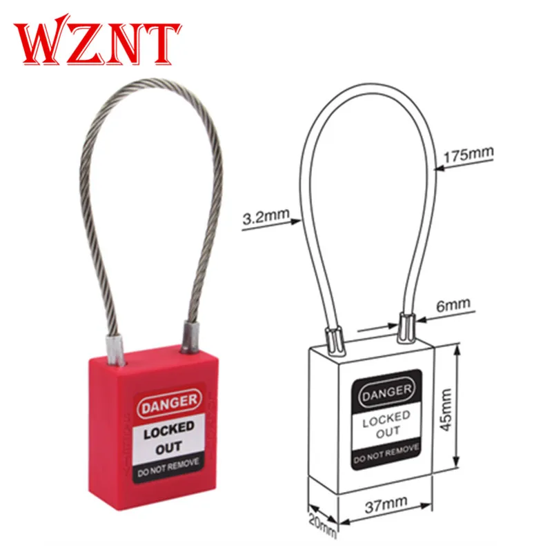 MK NT-PC175 2 шт NT-PC175 NT-APC175 промышленный предохранительный висячий замок трос с замком из нержавеющей стали с мастерским ключом - Цвет: MK NT-PC175