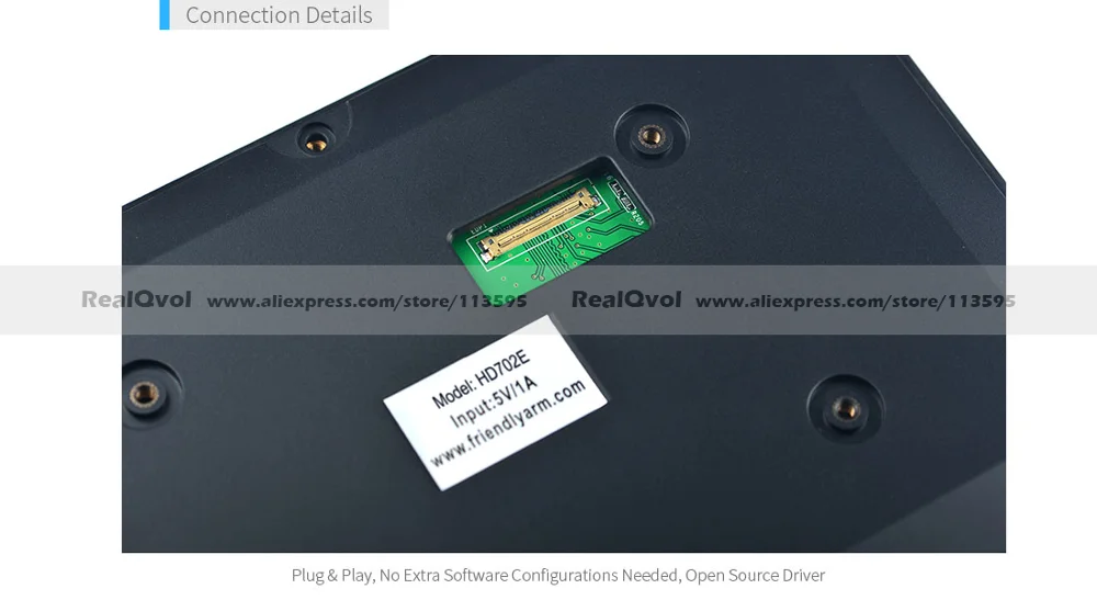 FriendlyARM 7 дюймов eDP ЖК-дисплей Дисплей с Кепки-Touch HD702E Разрешение 800x1280 Поддержка высокого разрешения Android lubuntu NanoPC-T4