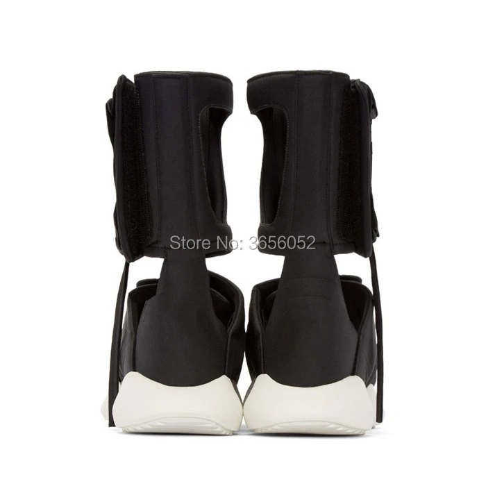 Qianruiti Fashion Runway Shoes Man Thick Rubber Flats Black Botas Hombre Open Toe Hollow Out Sabdals Platform Summer Boots Men | Обувь