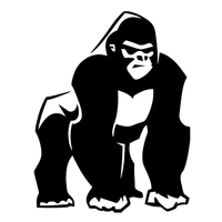12 5cm16 2cm gorilla monkey primate decor vinyl stickers decals blackwhite wall sticker