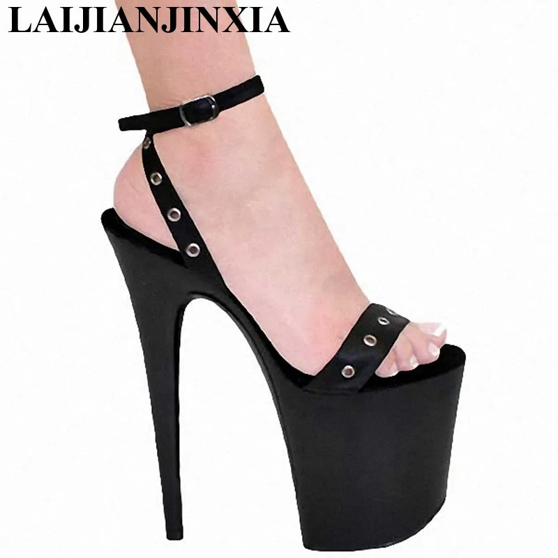 LAIJIANJINXIA Women's Shoes 20 CM High Heels Rivets Sandals 8 Inch Platforms Thin Heels Party Shoes Pole Dancing Dance Shoes