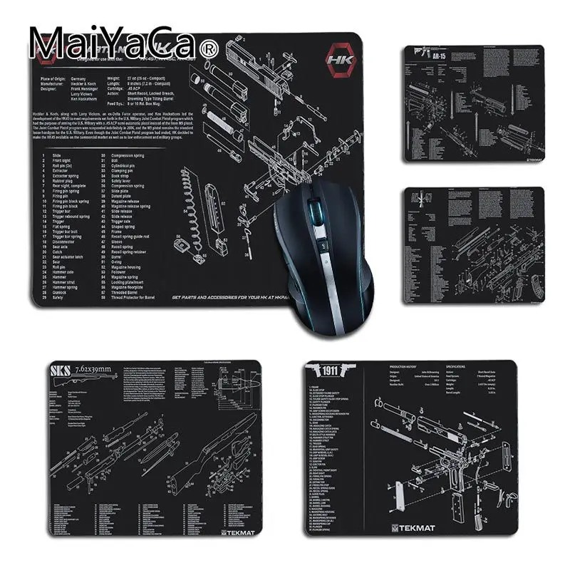 

MaiYaCa CS GO gun parts m14 AR15 HK45 AK47 98K Gamer Speed Mice Retail Rubber Mousepad DIY pictures PC computer gaming mousepad