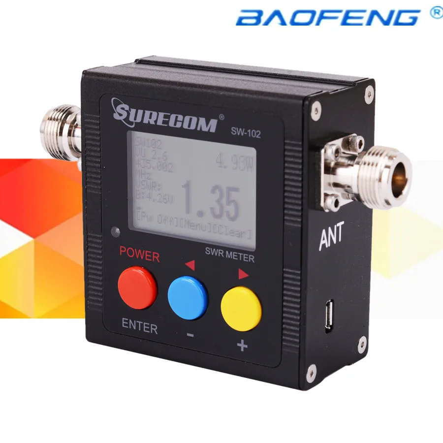 Цифровой измеритель мощности и ANYSECU цифровой SW102 VHF/UHF 100 520 МГц для мобильных