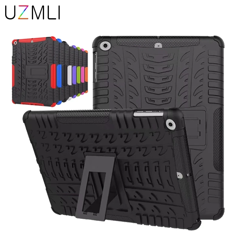

Hybrid Case for iPad 2017/2018/iPad 5/air 9.7 TPU+PC Stand Bracket Tablet Case Cover Shockproof Armor Anti-knock Shell+Gifts