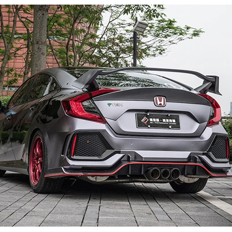 Тип R GT Стиль ABS пластик Неокрашенный задний багажник спойлер Применение для Honda
