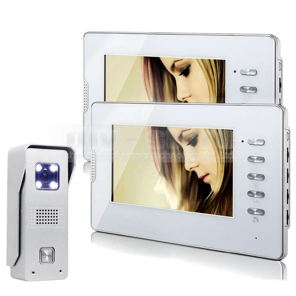 

DIYSECUR 7 Inch TFT LCD Monitor Colour Video Door Phone Doorbell Home Intercom System 1V2 White