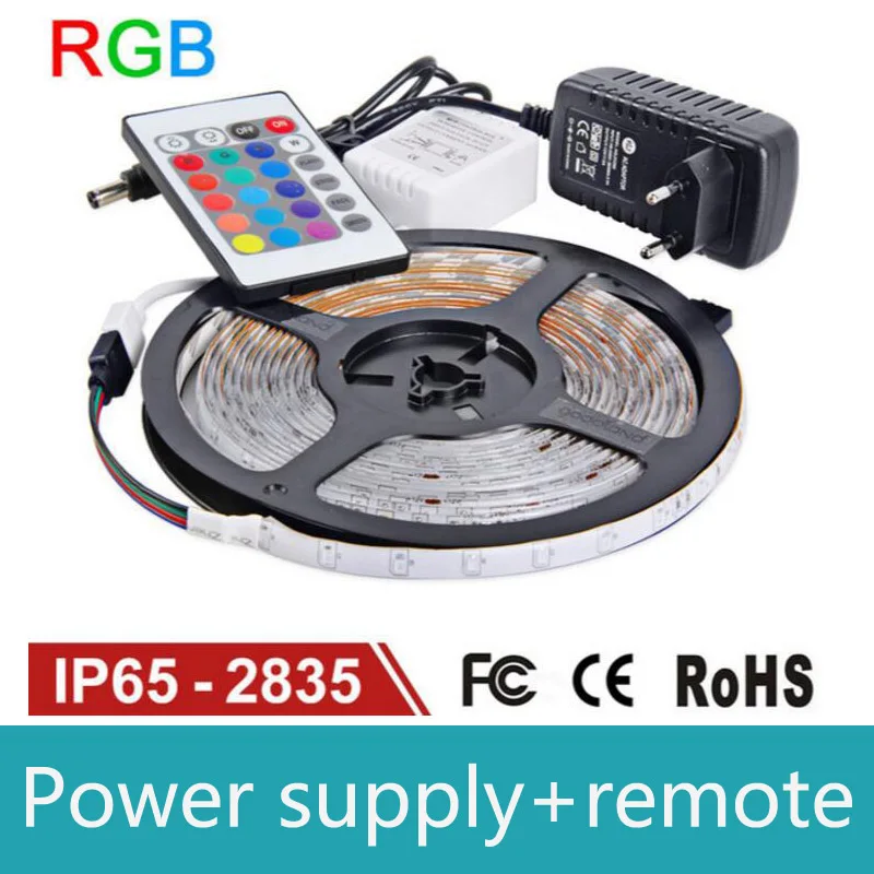 Светодиодная лента RGB водонепроницаемая IP65 60 светодиодов/м 5 м 2835 SMD гибкая
