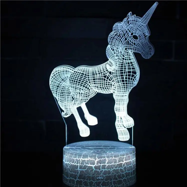 Горячая Распродажа, 3d ночные настольные лампы для гостиной, сенсорный пульт дистанционного управления, цветная настольная лампа, рождественские украшения, подарок - Цвет абажура: 7 color change