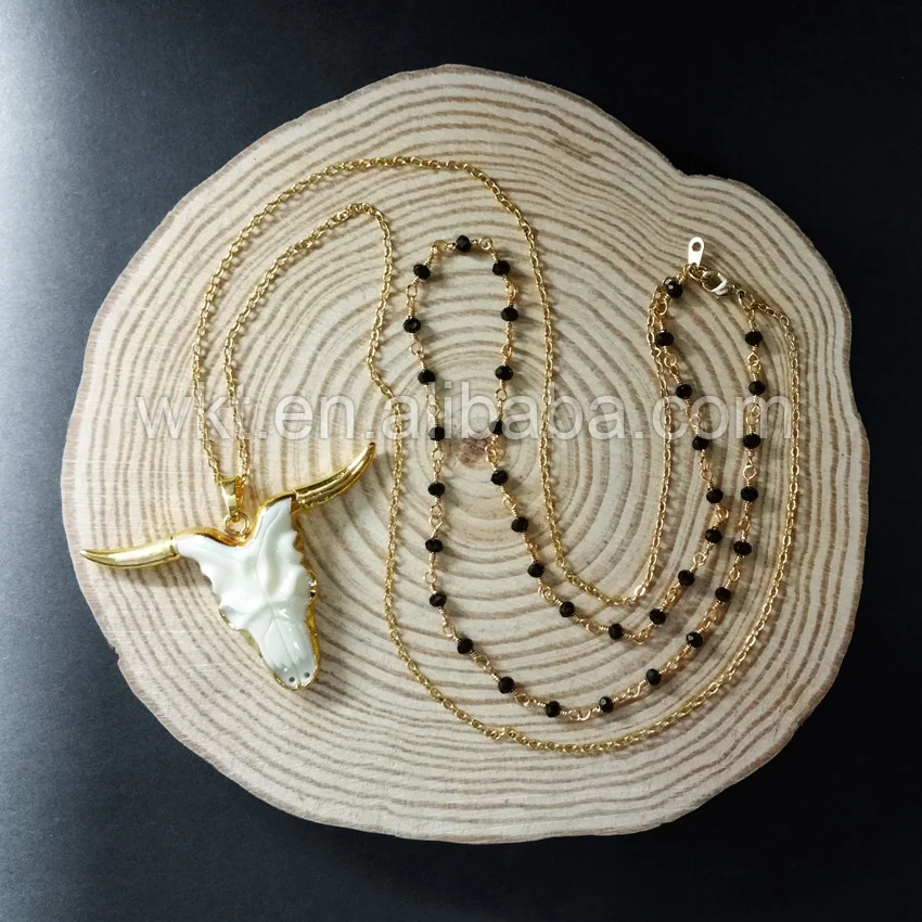 WT-N688 ожерелье с подвеской в форме рога для крупного рогатого скота | Украшения и