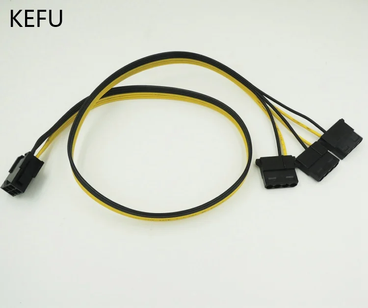KEFU 60 см PC источник питания DIY PCI E 6pin к IDE 4P12V DC кабель адаптера 18AWG|pci-e 6pin|adapter cablepc power |