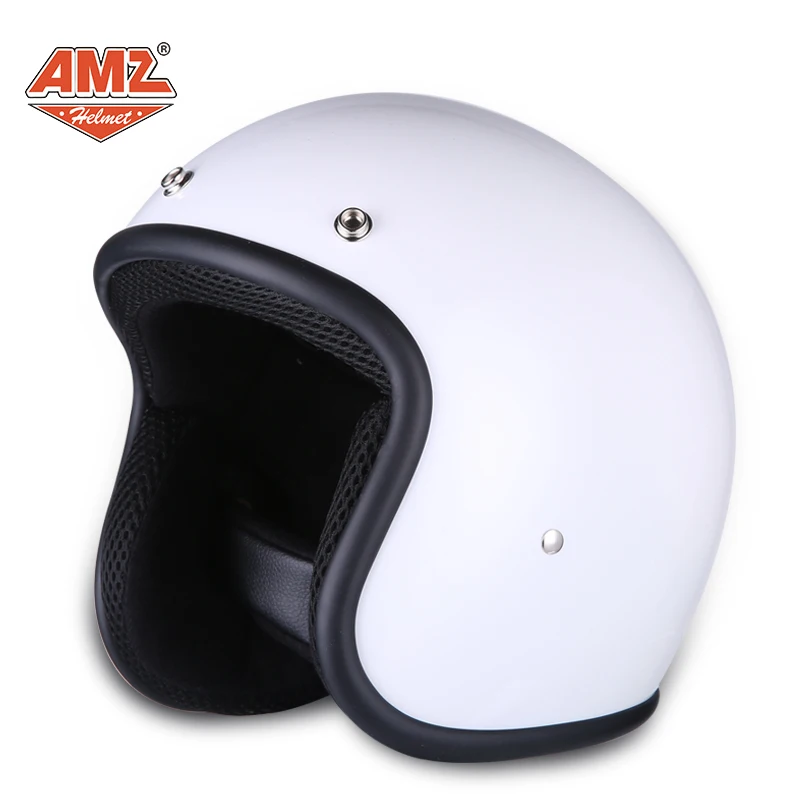 819-white AMZ мотоциклетный шлем винтажный Ретро Мото шлем с открытым лицом Casco Casque летний мужской Cascos Para Moto с внутренним солнцезащитным козырьком в горошек - Цвет: 819-white