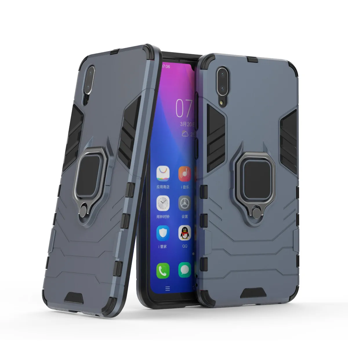 Роскошное кольцо Броня чехол для Vivo Y66 Y83 Y97 V9 магнитный противоударный с полной