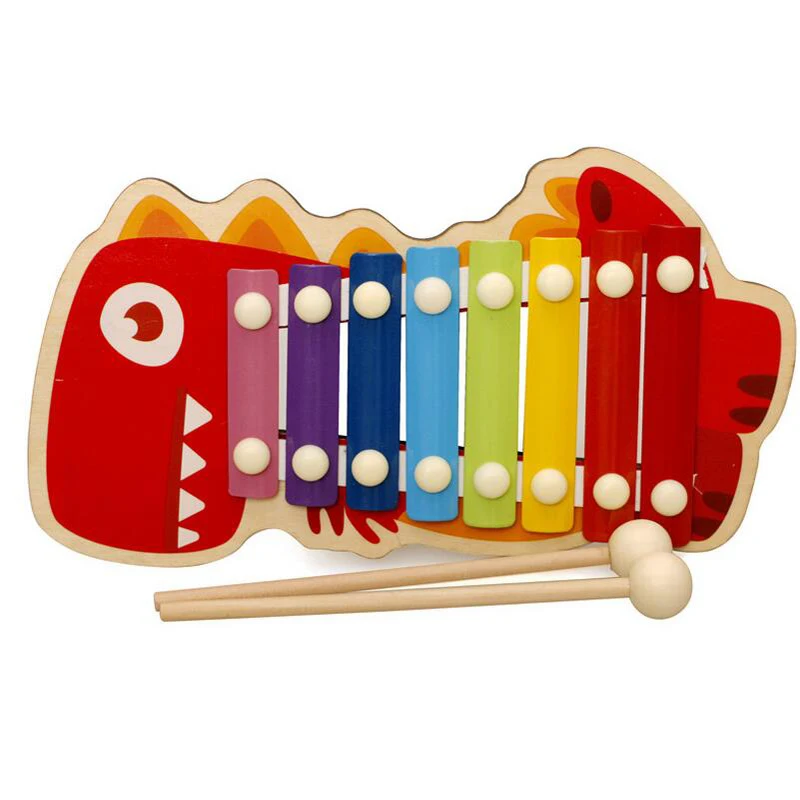 Животное крокодил стук на фортепиано детские деревянные Малыш Обучение