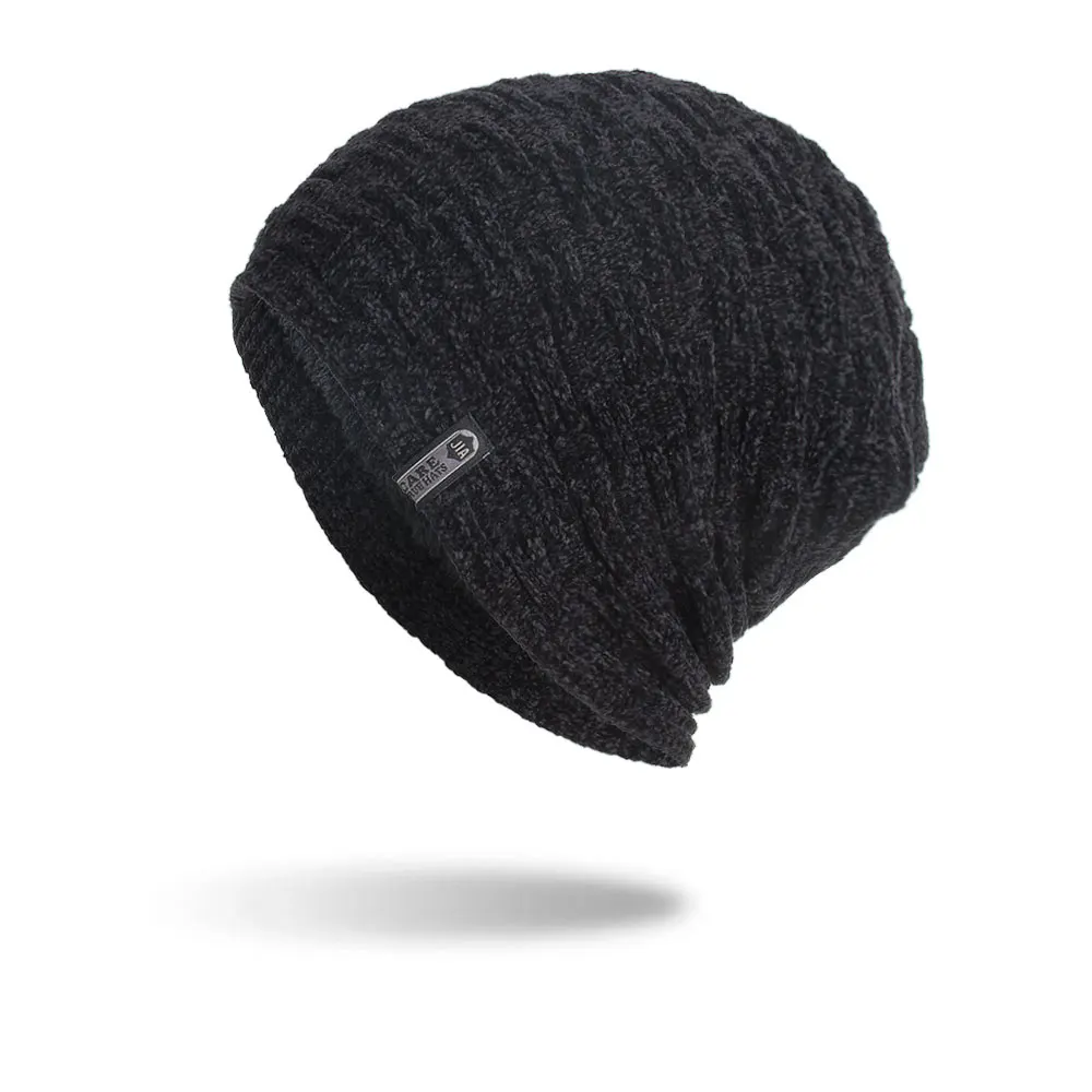 Black Beanies Joymay новые зимние шапочки Neack теплый набор унисекс Простой теплый мягкий шарф череп вязаная шапка шапки Touca Gorro шапка s WM107 - Цвет: Black Beanies