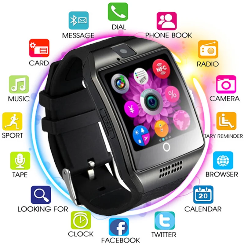Bluetooth Смарт-часы Q18 с поддержкой sim-карты TF для мужчин и женщин Reloj Inteligente для IOS Android samsung Xiaomi huawei PK A1 Y1 Q8
