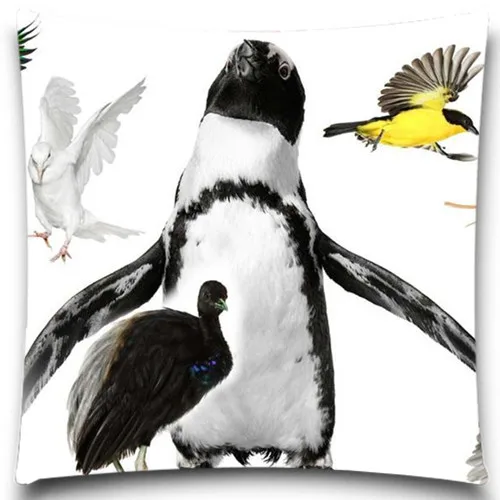 

The penguin with three birds 2D print creative Pillow case Square cotton polyester cushion cover 5 size 9 style