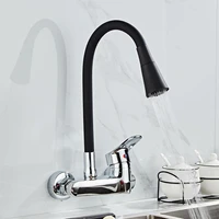 wall mounted kitchen faucet wall kitchen mixers kitchen sink tap 360 degree free swivel flexible hose double holes