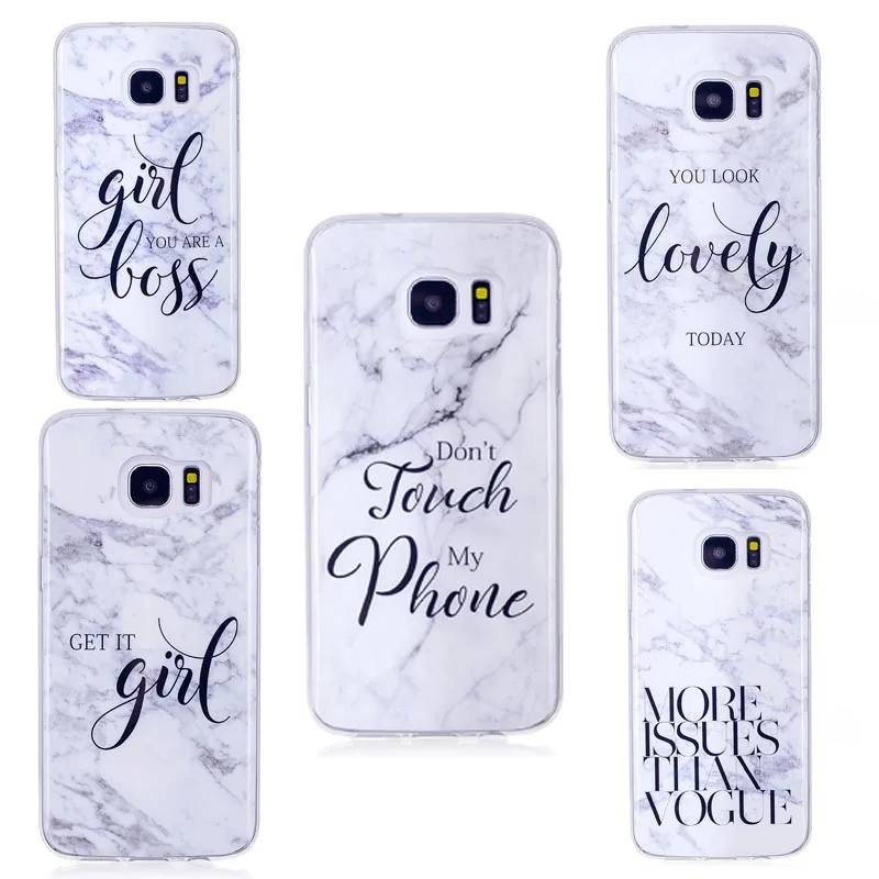 Funny Letters Geometry Splice Marble Case For Samsung S5 Mini S8 S9 Plus Soft Cases Galaxy A3 A5 J3 J5 J7 2017 EU S6 S7 edge |