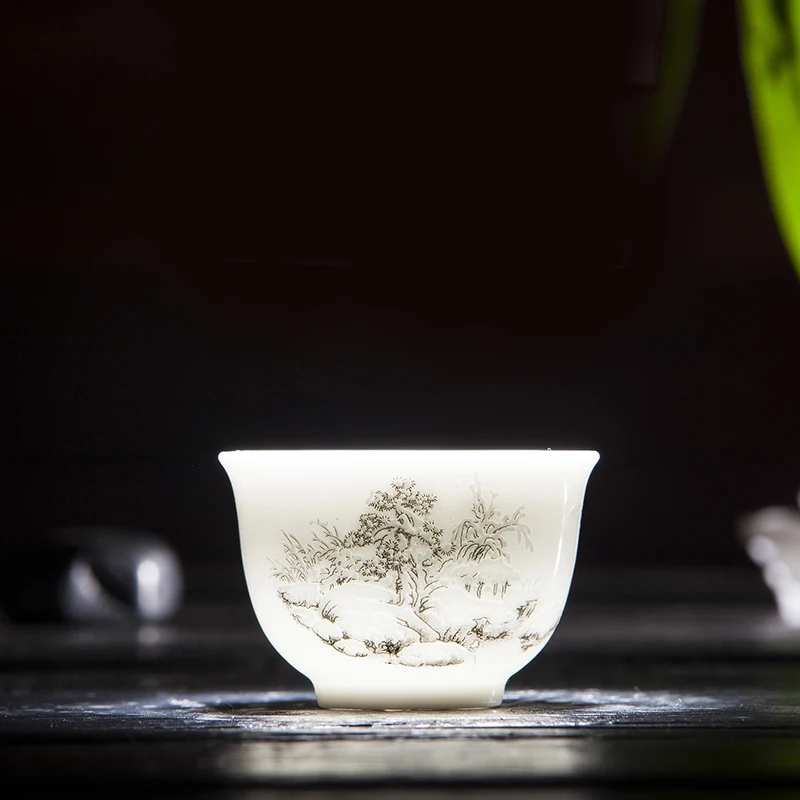 11 шт./лот Jingdezhen набор для чая Снежная сцена узор керамический фарфоровый чайный сервиз, кружка для вина/8 чайная чашка+ 1 чашка+ 1 фильтр+ 1 чайник