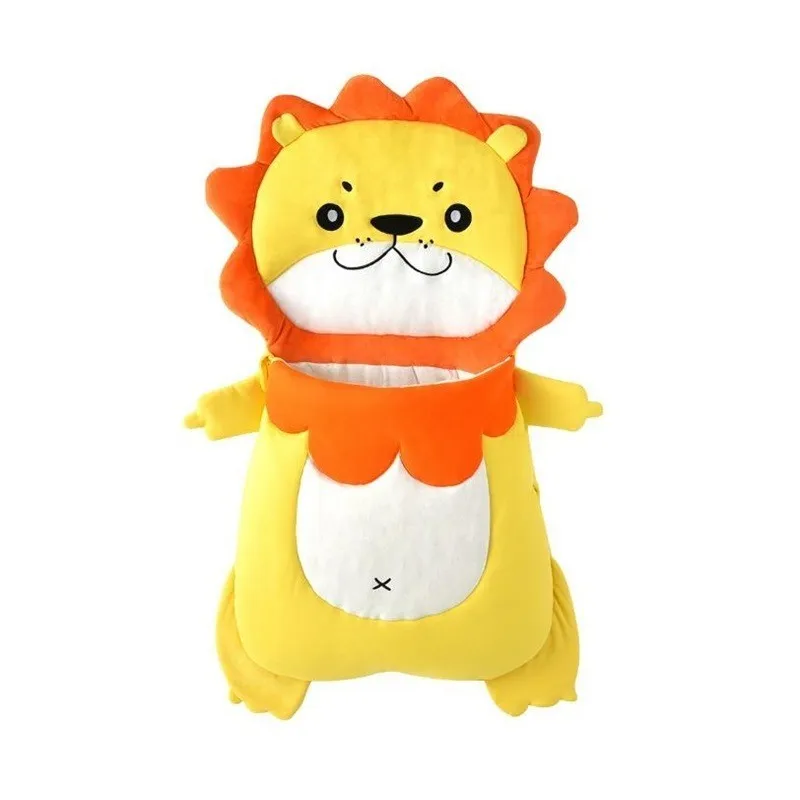 Lion Детский спальный мешок с мультяшными животными, хлопковый спальный мешок, предотвращающий удары ребенка, пеленание, одеяло s, новорожденный, обёрточная коляска, декоративное полотенце - Цвет: Lion