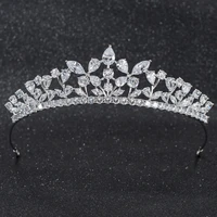 2019 new crystals cz cubic zirconia wedding bridal tiara diadem crown women prom hair jewelry accessories ch10262